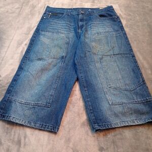 Old Skool Jorts Shorts Mens‎ 36 Embroidered Y2K Hip Hop Baggy 1990s 90s Skater